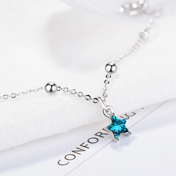 NEW 925 Sterling Silver Crystal Star Bracelet - Picture 7 of 8